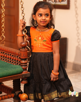 Kamalam - Hand Embroidered Lotus Frock