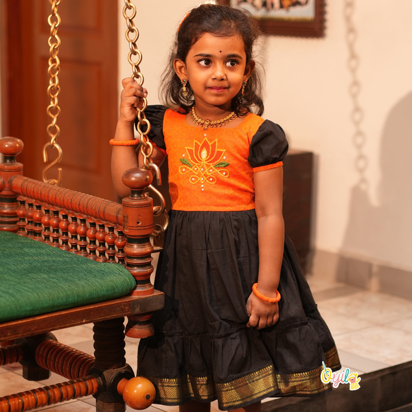 Kamalam - Hand Embroidered Lotus Frock