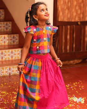 Madras Kattam - Classic Madras checks Pavadai Sattai Set