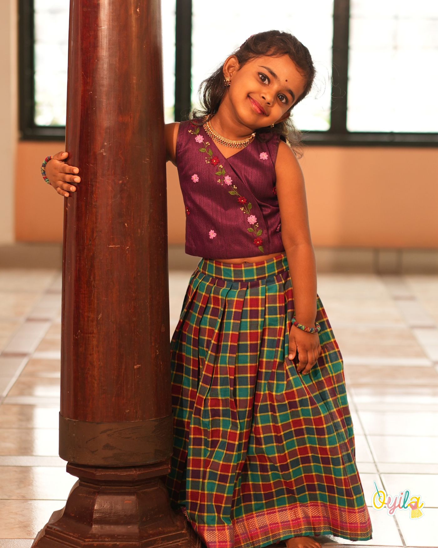 Pavazhamalli - Hand Embroidered Floral Pavadai Sattai Set