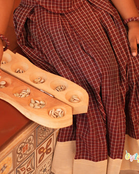 Chittukuruvi - Hand Embroidered Sparrow Pavadai Sattai Set