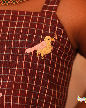Chittukuruvi - Hand Embroidered Sparrow Pavadai Sattai Set