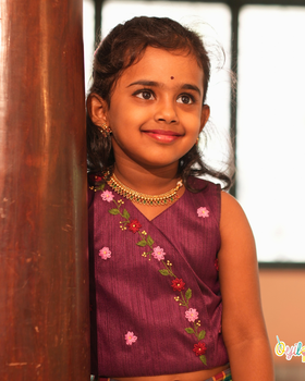Pavazhamalli - Hand Embroidered Floral Pavadai Sattai Set