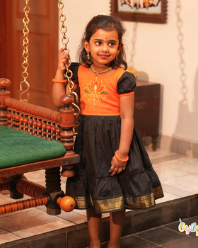 Kamalam - Hand Embroidered Lotus Frock