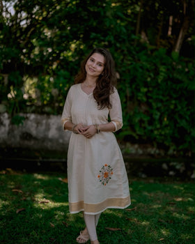 Onalpuri embroidered cotton kurti for women - Onam festive wear