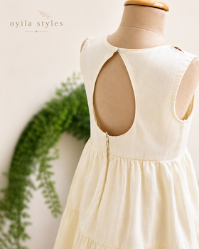 Poovili Onam frock close-up floral detail