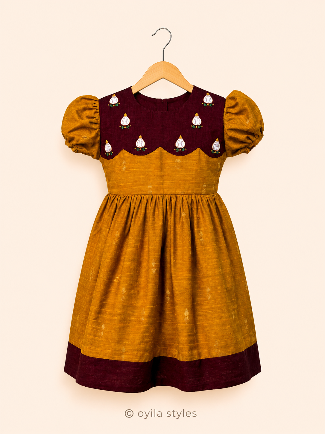 Modak Embroidered Festive Frock for Girls | Ethnic Kids Dress