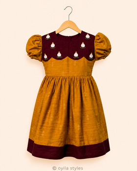 Modak Embroidered Festive Frock for Girls | Ethnic Kids Dress