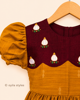Modak Embroidered Festive Frock for Girls | Ethnic Kids Dress