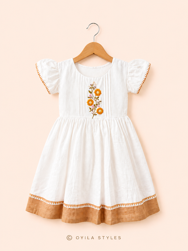 Pookolam Onam frock for kids
