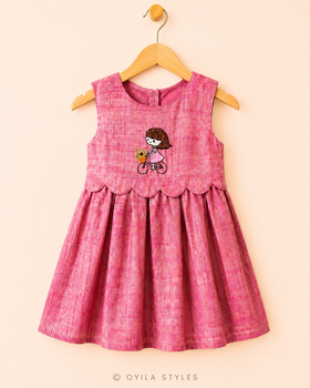 Kids Floral Embroidered Cotton Frock - Rosielane Dress