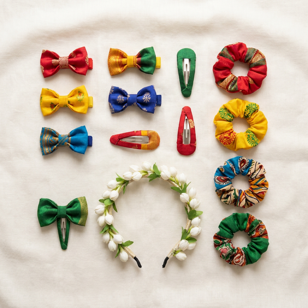 Matching kids hair accessories