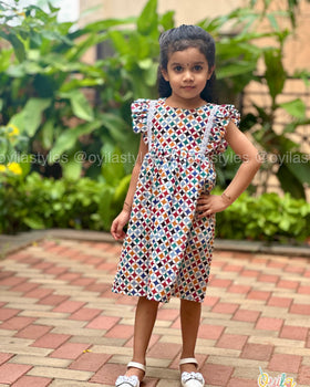 Geometric swirl – Soft Cotton Baby Dress for Summer