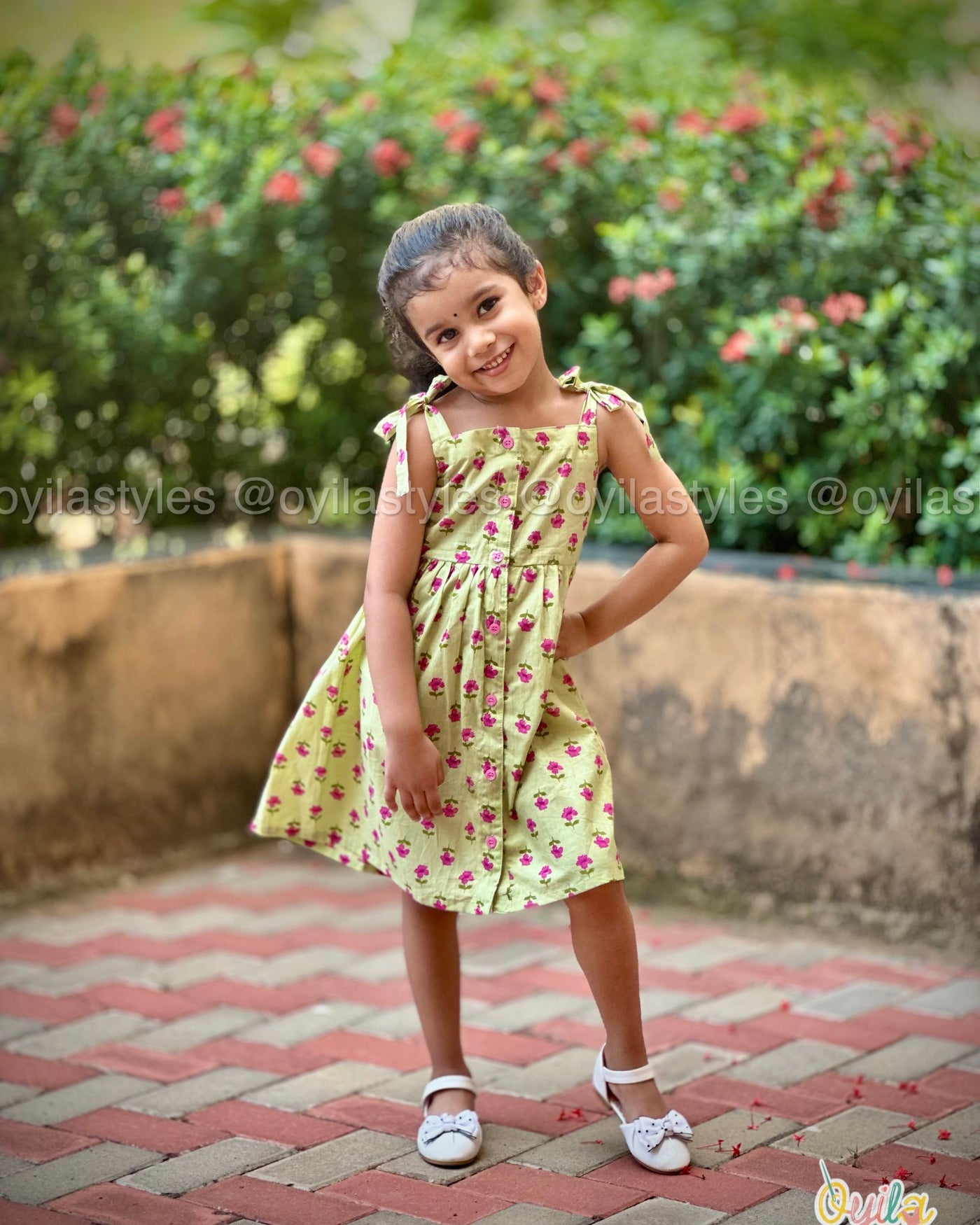Sage Bloom – Floral cotton frock