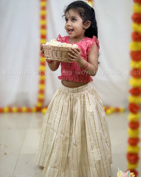 Pavazham - Coral Pink Ethnic Set