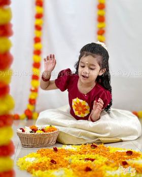 Ponmalar - Hand Embroidered Pookolam Set