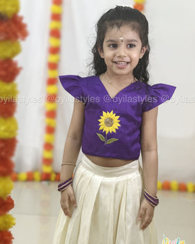 Sooriyam - Hand Embroidered Sunflower Ethnic Set
