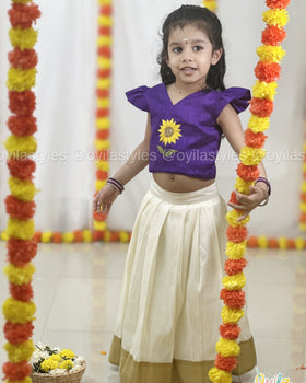 Sooriyam - Hand Embroidered Sunflower Ethnic Set