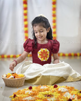 Ponmalar - Hand Embroidered Pookolam Set
