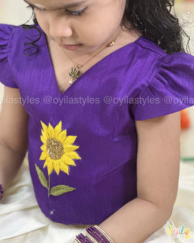 Sooriyam - Hand Embroidered Sunflower Ethnic Set