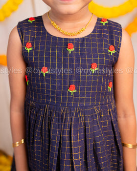 Anicham - Black Hand embroidered Frock
