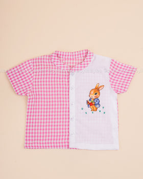 Bunny Tales - Hand Painted Christmas Cotton Shirt