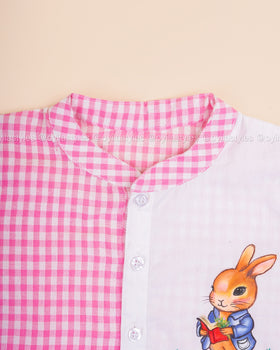 Bunny Tales - Hand Painted Christmas Cotton Shirt