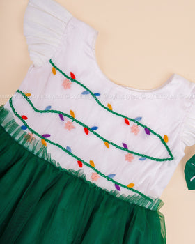Twinkling Greens - Fluffy Christmas Frock