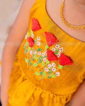 Kannikai – Cotton hand embroidered skirt and top