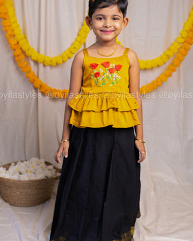Kannikai – Cotton hand embroidered skirt and top