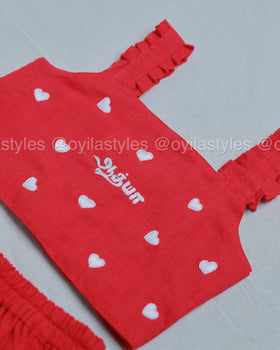Thadam Kaadhal Set - Personalised Tamil Embroidered Clothing for kids