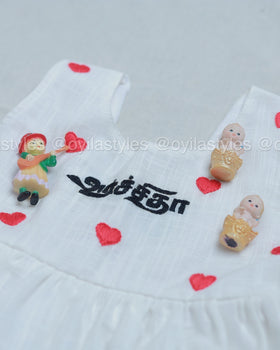 Thadam Frock - Girls Cotton Frock with custom Tamil Name