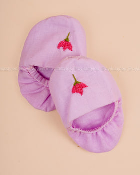Anaya – Lavender Baby Dress Set with Hand-Embroidered Teddy