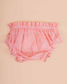 Kani – Peach Baby Dress Set with Floral Embroidery