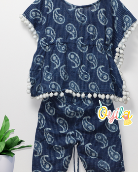 Indigo Pom Pom Set